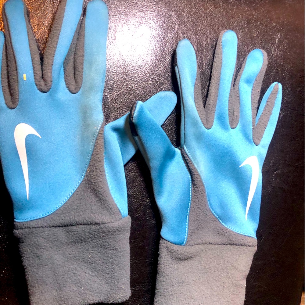 Nike 82087 Elite Storm Fit Blue Gray Women’s Gloves Size Large